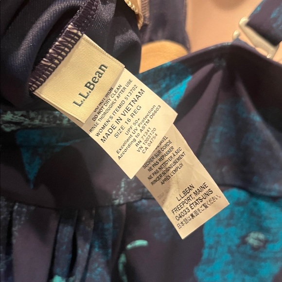 New L.L. Bean Women’s Tankini Top Navy Blue Sea Glass Soft Drape Size 16 NWT - Picture 11 of 11